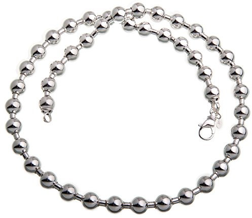 10mm Kugelkette - echt 925 Silber, Länge 90cm