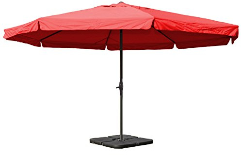 Mendler Sonnenschirm Meran Pro mit Volant mit Ständer | Gastronomie Marktschirm, Ø 5m, Polyester/Alu, 28kg