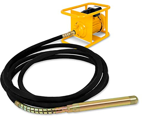 EBERTH Vibratore per Calcestruzzo Elettrico 3000W, Lunghezza Tubo 10m, Testa Vibrante in Acciaio Rinforzato 60mm di Diametro, Albero Flessibile, Robusto Telaio in Metallo, 230V