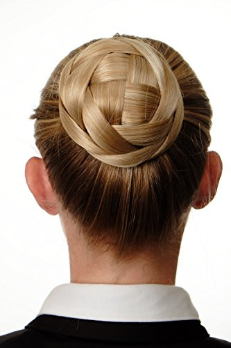 WIG ME UP - Haarknoten Dutt Haarteil aufwendig geflochten Brautschmuck Tracht Steck-Kamm Haarnadel Blond Goldblond-Platinblond-Mix Q399D-24BH613