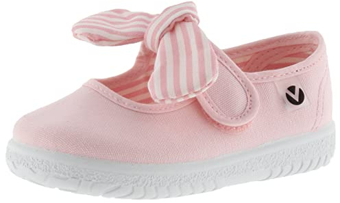 victoria Ballerine Ojalá 105110 | Tela & Chiusura A Strappo & Fiocco A Righe per Bambini Unisex