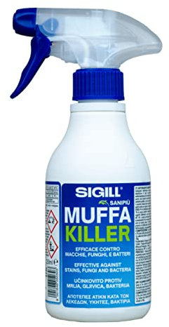 Sigill - Muffa Killer, Flacone Spray da 250 ml con Spruzzatore, Presidio Medico Chirurgico, Rimuove Muffa, Funghi e Alghe, Per Muri, Giunti, Balconi e Ambienti Umidi Interni ed Esterni
