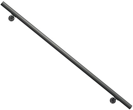 DOLLE Aluminium Handlauf Anthrazit Set 150cm inkl. Wandhalter, Dübel und Schrauben (kürz- und verlängerbar)