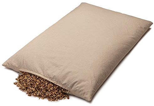 Bio Dinkelspelzkissen 40x60cm, Bio-Perkal + Bio Füllung, direkt befüllt | ungefärbt und ungebleicht | Schlafkissen, Kopfkissen