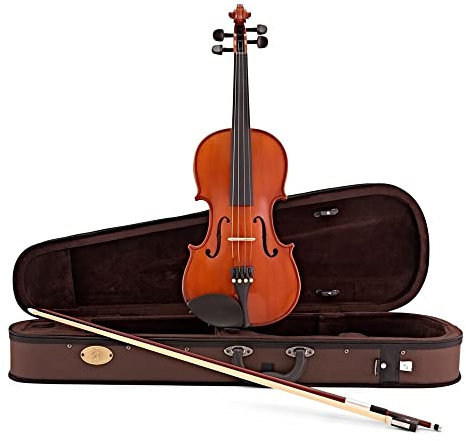 Stentor Student Standard Violinen-Set 4/4 volle Größe, Violine für Anfänger & Kinder 12+ mit Holzbogen & Tragetasche, Einsteiger-Saiteninstrumente, 1018A, Braun