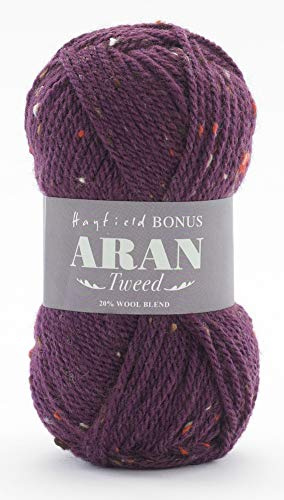 Sirdar Hayfield Bonus Aran Tweed, Pflaume (663), 400 g, Violett F011-0663
