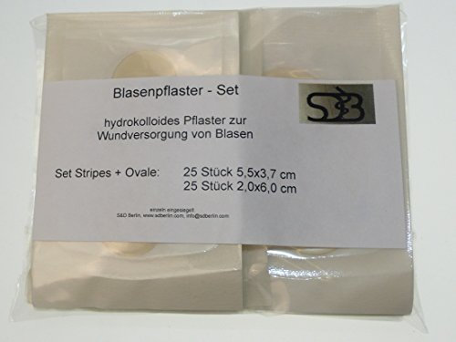 S&D Berlin 50-teiliges Blasenpflaster Set (25 x 2,0x6,0 cm & 25 x 5,5x3,7 cm) - Wundverband - Blasenpflaster