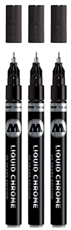 Molotow liquid chrome marker (with special ink for real mirror effect). 3 Items 1 mm