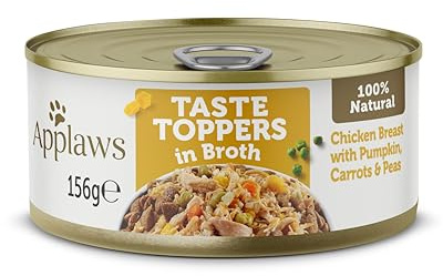 Applaws Comida Húmeda para Perros 100% Natural, Pechuga de Pollo con Calabaza y Verduras en Caldo, Paquete de 12 Latas de 156g
