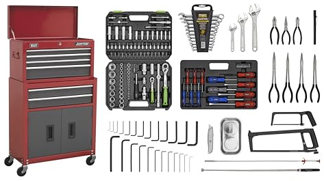 Sealey American PRO® Topchest & Rollcab Combination 6 Drawer with Ball-Bearing Slides & 170pc Tool Kit - AP2200BBCOMBO