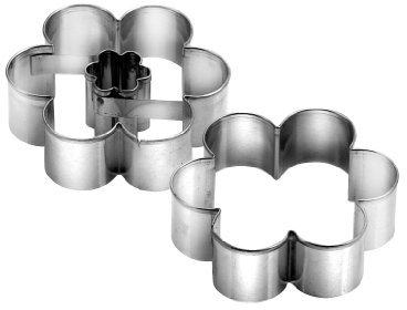 Tescoma 631182 Delicia Tagliabiscotti Fiore, Acciaio Inossidabile, Argento, 5.5 cm, 2 Pezzi