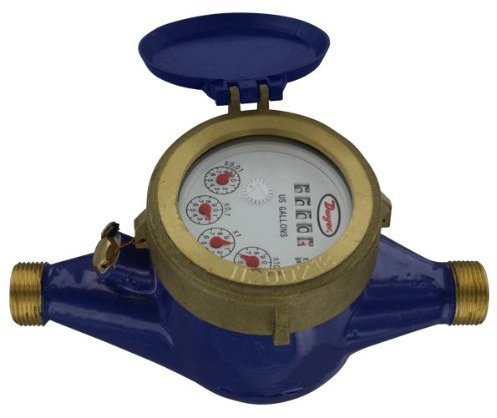 Dwyer® Multi-Jet Wasserzähler WM2-A-C-03 3/4 Zoll NPT, 30 GPM, Messingkörper