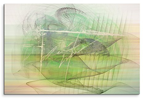 Paul Sinus Art 120x80cm Leinwandbild Leinwanddruck Kunstdruck Wandbild grün grau beige Formen