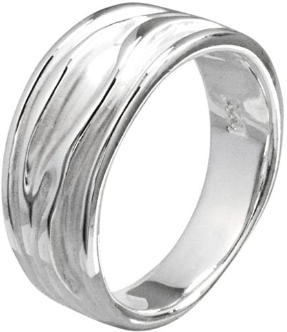 Vinani Damen Ring 925 Silber - Baum Rillen Design sandgestrahlt glänzend - aus 925 Sterling Silber - RER