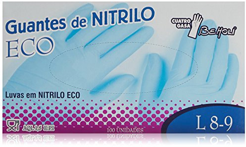 Guantes de nitrilo blue eco, talla L 8-9