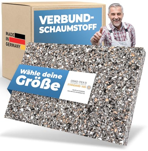 Saarschaum Verbundschaum Platten RG 80 • 202x102x2cm • Premium Verbundschaumstoff Schaumstoffplatten • Hartschaumstoff Meterware • Schwerschaum Dämmplatten Schallisolierung