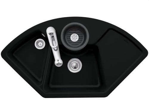 Villeroy & Boch Solo Eck Ebony - 6708 01 S5 Keramikspüle Handbetätigung