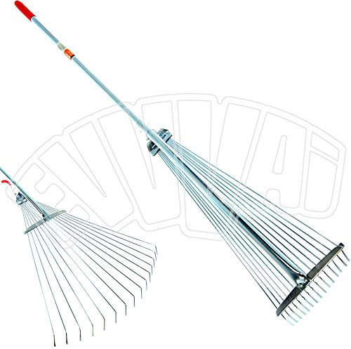 BURG SCOPA/RASTRELLO REGOLABILE 156 CM CON MANICO METALLO PULIZIA GIARDINO ESTERNO