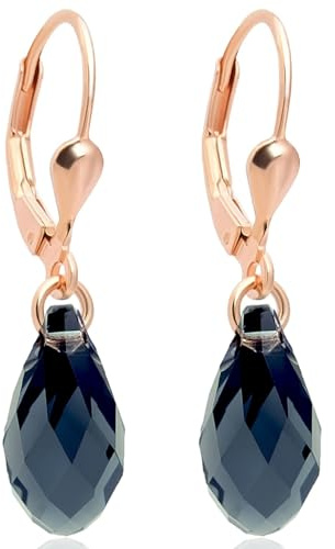 Ohrringe Ohrhänger Silber Rosegold Marken-Kristalle aus Österreich Rotgold NOBEL SCHMUCK