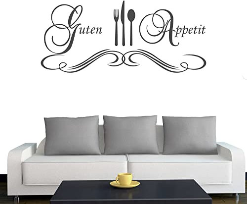 Klebesüchtig Wandtattoo Guten Appetit 60cm x 26cm anthrazit - Dekoration - Bad - Wohnzimmer - Aufkleber - Wandsticker