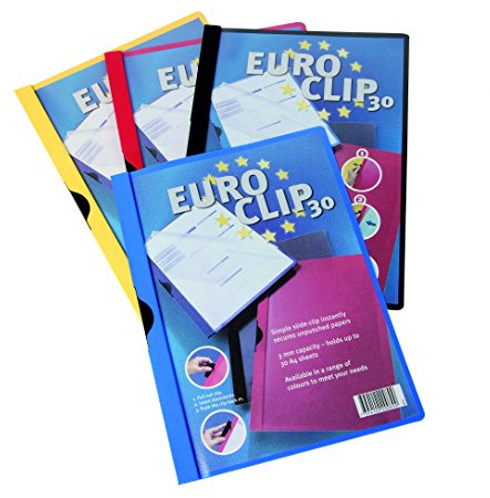 Klemm-Mappe Euroclip Rot 30Bl Metallclip Liefermenge = 25