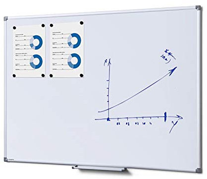 PREMIUM 90 x 120 Whiteboard 90x120 cm emailliert kratzfest gehärtet magnetisch Magnettafel