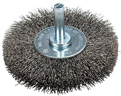 Forney 72255 cepillo de rueda de alambre, fino ondulado con 1/4 vástago hexagonal, 3