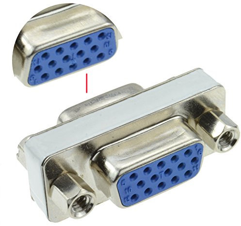 kenable Gender Changer - HD15 15pin SVGA VGA Coupler Female to Female [15 pin]
