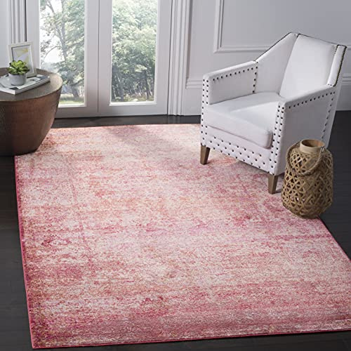 Safavieh Metro-Mod Indoor Woven Rectangle Area Rug, Mystique Collection, MYS920, in Fuchsia / Multi, 122 X 183 cm for Living Room, Bedroom or Any Indoor Space