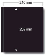 SAFE Einsteckblätter Nr. 421 für Compact A4-Album I schwarz aus ph-neutralem Karton I 1 Klemmstreifen I Blattformat 240 x 305 mm I (VE) 10 Blätter