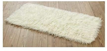 Rugs & Stuff Tapis Flokati Tapis grec à poil long Couleur ivoire 1500 g/m² 4 tailles disponibles, Laine, beige, 90 x 160cm