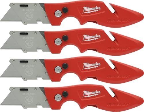 Milwaukee 48-22-1901 Fastback Press and Flip cuchillo multiusos con clip para cinturón y pelacables a bordo (juego de 4)