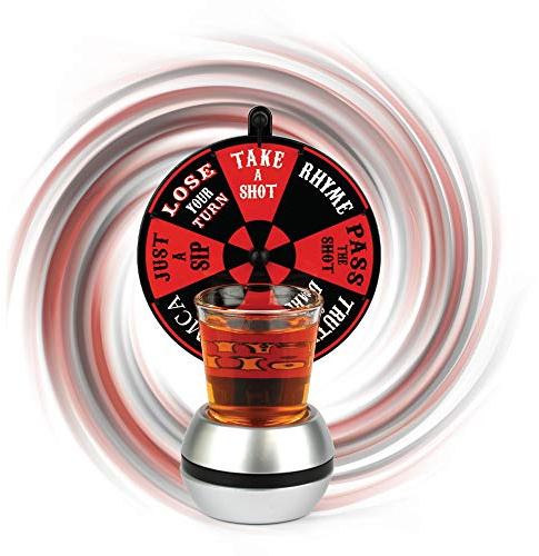 Barbuzzo UTU3BR0071 of Shots Drinking Game Where Everybody Wins-Spin The Wheel to Choose Yo Trinkspiel, Kunststoff, Rot/Schwarz | Spin for Challenges like Truth or Dare, Rhyme & YMCA, Portable & Durable, Bachelor Party, 21st Birthday & Game Night