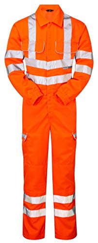 PULSAR® Rail high-visibility orange polycotton combat work coverall #PR339 Large