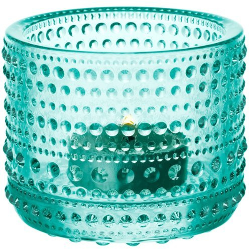 Iittala Kastehelmi - Stimmungsbeleuchtung - 64 mm - Wassergrün | Designklassiker aus Finnland, stimmungsvolles Kerzenlicht, ikonisches Tautropfendesign, Farbvariante nicht mehr in Produktion