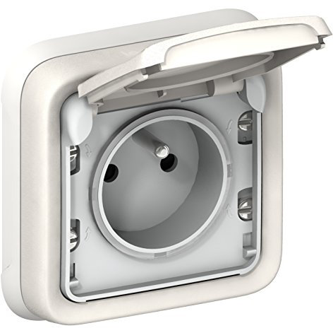 Legrand 069870 Prise de Courant Étanche avec Éclips de Protection Plexo, Complet Encastré, 2P+T, 16A, Blanc