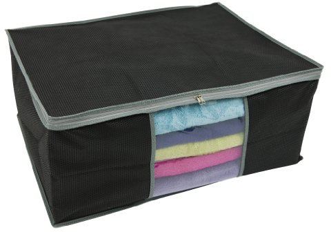 Storeasy Medium Blanket Storage Box, Classic Black