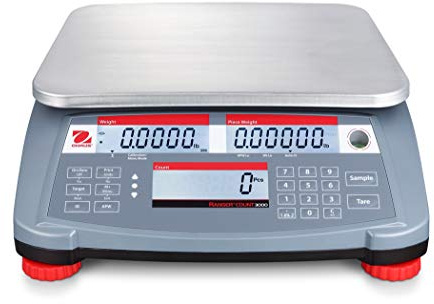 OHAUS RC31P3 Ranger Count 3000 Compact Bench Scale, 6 lb/3 kg Capacity, High-Resolution Counting, Portable Design, and Backlit LCD Display