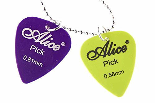 Miniblings Plektron Plektrum Gitarre Kette Halskette 80cm versilbert | Aus eigener Herstellung in Berlin, mit Gitarristen und Bass