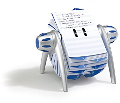 Durable Rollkartei Telindex Flip Vegas, mit 500 Karteikarten für Adressen, Register A-Z, silber, 241623