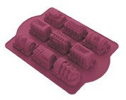 Moule à gâteau en silicone - forme locomotive et wagons - 35 x 24,5 x 5,5 cm
