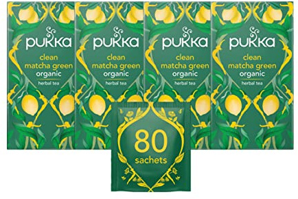 Pukka Herbs Clean Matcha Green Organic Tea, 80 Teabags, Lemon & Fennel | For everyday sipping, Citrus notes with aromatic fennel, Naturally caffeine-containing, organic
