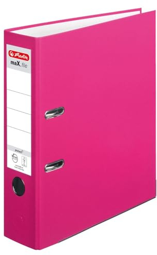 Herlitz 11053683 Ordner maX.file protect A4 (8 cm mit Einsteckrückenschild) pink