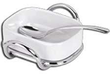 SWEET HOME Formaggiera con Porcellana e Cucchiaio con supprto in Acciaio cod.VL-25 cm 13x10x4h by Varotto & Co.