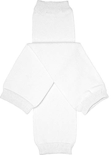 juDanzy Solid baby and toddler leg warmers for boys and girls Newborn and One Size (White, One Size)