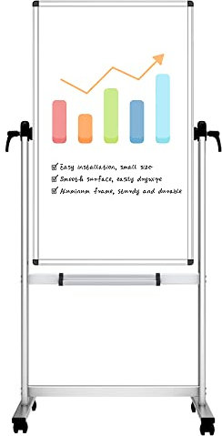 VIZ-PRO Mobiles Whiteboard/Doppelseitige Whiteboard- mit Alurahmen, magnetisch - 120 x 60 cm