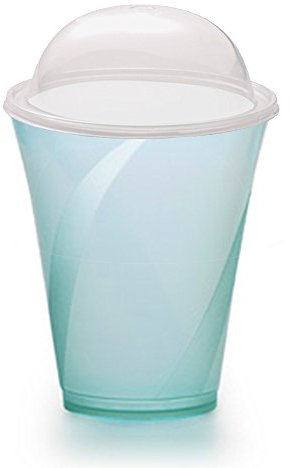 Alcas 100 vasos de plástico de 420 cc, color verde + tapa para granizados batidos