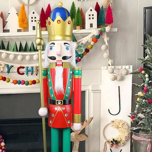 ECOM-CDL Figurine géante de casse-noisette En bois 4 feet King Red K18.