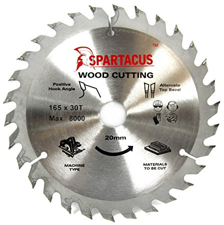 Spartacus 165mm Diameter x 30 Teeth x 20 Bore Wood Cutting Circular Saw Blade Fits Skil 1855 416H 1522 140 1854