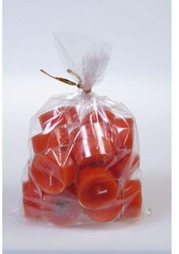 20 original Dänische Teelichter ohne Duft im Acryl-Cup farbig durchgefärbt orange